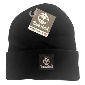 Timberland Cuff Beanie Hat TH340324 - 100% Acrylic  - Black - New